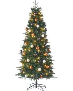 WeRChristmas Pre-Lit Decorated Pop-Up Christmas Tree, Silver & Gold, 6 Ft^ Budget Christmas Trees|Pre Lit Christmas Trees