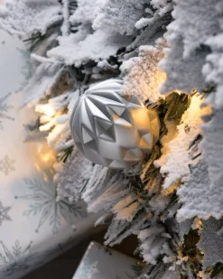 WeRChristmas Pre-Lit Decorated Pop-Up Snow Flocked Christmas Tree, 6 Ft^ Budget Christmas Trees|Snow Flocked Christmas Trees