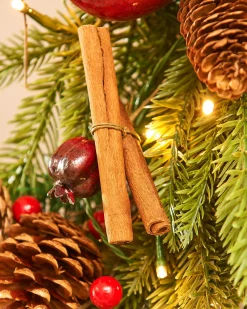 WeRChristmas Pre-Lit Decorated Wreath, Apples & Cinnamon Sticks, 76 Cm^ Decorated Wreaths|Pre Lit Wreaths