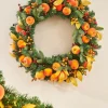 WeRChristmas Pre-Lit Decorated Wreath, Apples & Peaches, 76 Cm^ Decorated Wreaths|Pre Lit Wreaths
