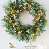WeRChristmas Pre-Lit Decorated Wreath, Berries & Eucalyptuses, 76 Cm^ Decorated Wreaths|Pre Lit Wreaths