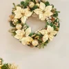 WeRChristmas Pre-Lit Decorated Wreath, Cream/Gold, 60 Cm^ Decorated Wreaths|Pre Lit Wreaths