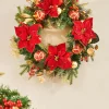 WeRChristmas Pre-Lit Decorated Wreath, Red/Gold, 60 Cm^ Decorated Wreaths|Pre Lit Wreaths