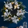 WeRChristmas Pre-Lit Decorated Wreath, Silver/White, 60 Cm^ Decorated Wreaths|Pre Lit Wreaths