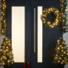 WeRChristmas Pre-Lit Decorative Christmas Trees, Wreath & Garland Bundle^ Tree Silhouettes|Decorated Wreaths