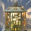 WeRChristmas Pre-Lit Decorative Wooden Lantern, 20 Cm^ Table Decorations