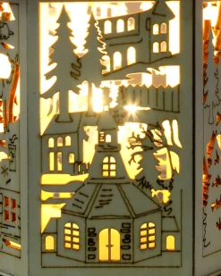 WeRChristmas Pre-Lit Decorative Wooden Lantern, 20 Cm^ Table Decorations