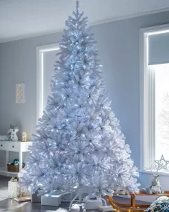 WeRChristmas Pre-Lit Deluxe White Pine Multi-Function Christmas Tree, 6 Ft^ Premium Christmas Trees|Budget Christmas Trees