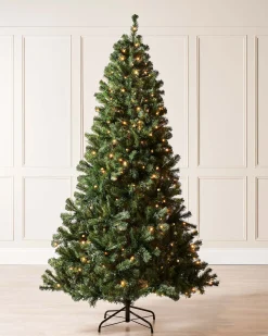 WeRChristmas Pre-Lit Emerald Spruce Christmas Tree, Warm White, 7 Ft^ Pre Lit Christmas Trees