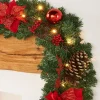 WeRChristmas Pre-Lit Extra Thick Decorated Garland, Red/Gold, 9 Ft^ Decorated Garlands|Pre Lit Garlands