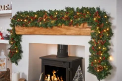WeRChristmas Pre-Lit Extra Thick Garland, 9 Ft^ Decorated Garlands|Pre Lit Garlands