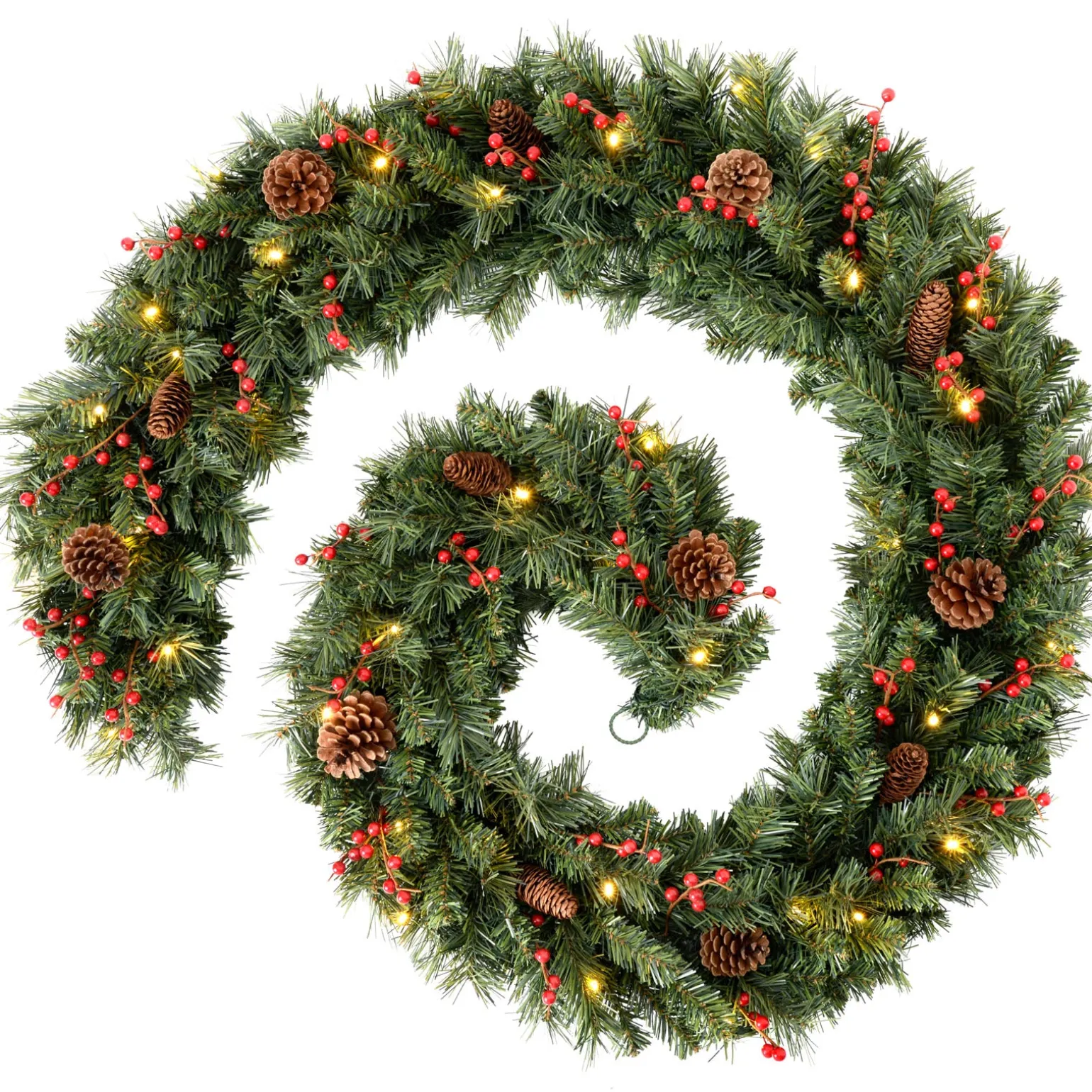 WeRChristmas Pre-Lit Extra Thick Garland, 9 Ft^ Decorated Garlands|Pre Lit Garlands