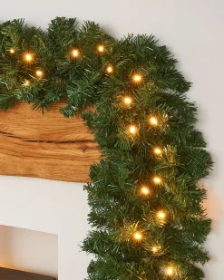 WeRChristmas Pre-Lit Extra Thick Multi-Functional Pine Garland, 9 Ft^ Pre Lit Garlands