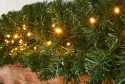 WeRChristmas Pre-Lit Extra Thick Multi-Functional Pine Garland, 9 Ft^ Pre Lit Garlands