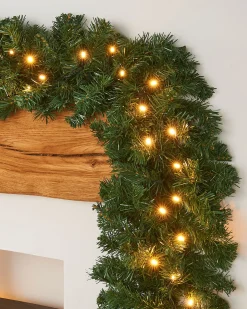 WeRChristmas Pre-Lit Extra Thick Pine Garland, 9 Ft^ Pre Lit Garlands