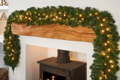 WeRChristmas Pre-Lit Extra Thick Pine Garland, 9 Ft^ Pre Lit Garlands