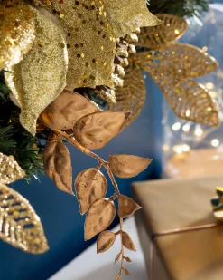 WeRChristmas Pre-Lit Extra Thick Wreath, Cream/Gold, 76 Cm^ Decorated Wreaths|Pre Lit Wreaths