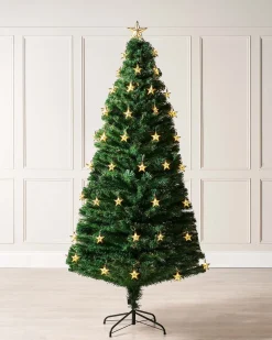 WeRChristmas Pre-Lit Fibre Optic Christmas Tree With Stars, 7 Ft^ Premium Christmas Trees|Budget Christmas Trees