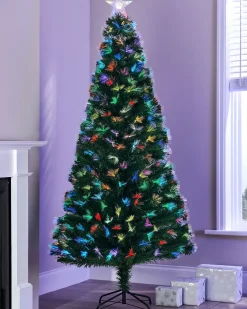 WeRChristmas Pre-Lit Fibre Optic Christmas Tree With Tree Topper, 7 Ft^ Budget Christmas Trees|Fibre Optic Christmas Trees