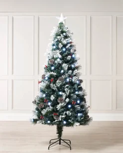 WeRChristmas Pre-Lit Fibre Optic Frosted Christmas Tree With Tree Topper, 5 Ft^ Budget Christmas Trees|Fibre Optic Christmas Trees