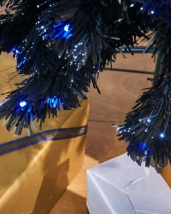 WeRChristmas Pre-Lit Fibre Optic Slim Black Christmas Tree, 6 Ft^ Budget Christmas Trees|Fibre Optic Christmas Trees