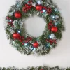 WeRChristmas Pre-Lit Frosted Decorated Wreath, 60 Cm^ Decorated Wreaths|Pre Lit Wreaths