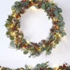 WeRChristmas Pre-Lit Frosted Eucalyptus Wreath, Pinecones & Berries, 76 Cm^ Decorated Wreaths|Pre Lit Wreaths
