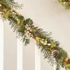 WeRChristmas Pre-Lit Frosted Eucalyptus Garland, 9 Ft^ Decorated Garlands|Pre Lit Garlands