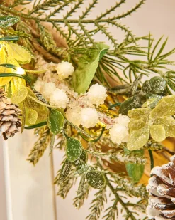 WeRChristmas Pre-Lit Frosted Eucalyptus Garland, 9 Ft^ Decorated Garlands|Pre Lit Garlands
