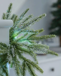 WeRChristmas Pre-Lit Frosted Fir Garland, 9 Ft^ Snow Flocked Garlands|Decorated Garlands