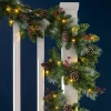 WeRChristmas Pre-Lit Frosted Garland, Pinecones & Berries, 9 Ft^ Decorated Garlands|Pre Lit Garlands
