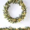 WeRChristmas Pre-Lit Frosted Mistletoe Wreath, 76 Cm^ Decorated Wreaths|Pre Lit Wreaths