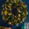 WeRChristmas Pre-Lit Frosted Wreath, Pinecones & Berries, 60 Cm^ Decorated Wreaths|Pre Lit Wreaths
