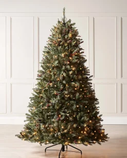 WeRChristmas Pre-Lit Full Bodied Decorated Snow Flocked Christmas Tree, 7 Ft^ Snow Flocked Christmas Trees|Pre Lit Christmas Trees