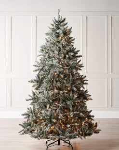 WeRChristmas Pre-Lit Full Bodied Snow Flocked Christmas Tree, 6 Ft^ Snow Flocked Christmas Trees|Pre Lit Christmas Trees