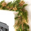 WeRChristmas Pre-Lit Gold Berry Mixed Tip Garland, 9 Ft^ Decorated Garlands|Pre Lit Garlands