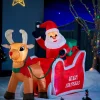WeRChristmas Pre-Lit Inflatable Animated Santa With Sleigh, 6 Ft^ Inflatables