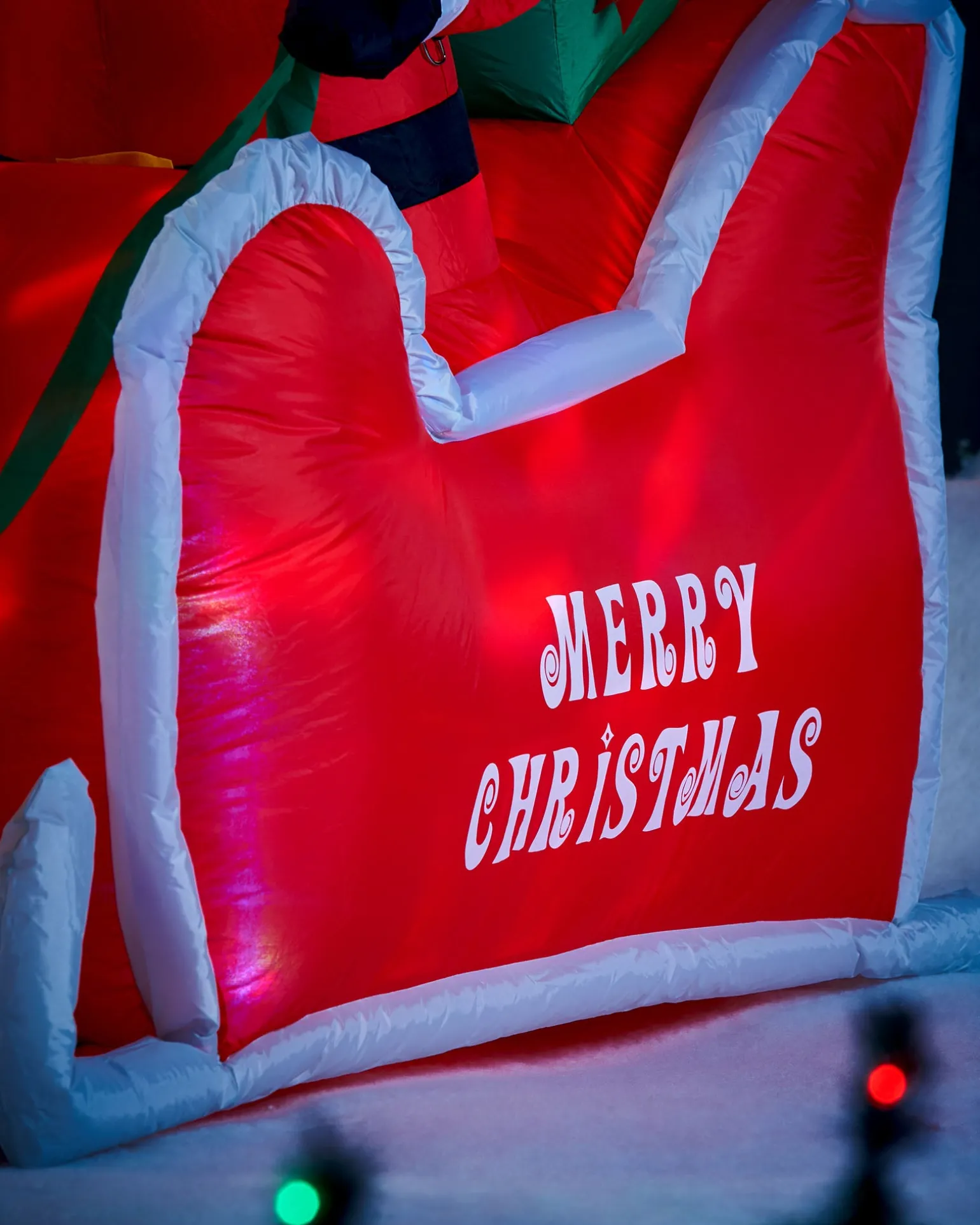WeRChristmas Pre-Lit Inflatable Animated Santa With Sleigh, 6 Ft^ Inflatables