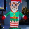 WeRChristmas Pre-Lit Inflatable Elf, 5 Ft^ Inflatables