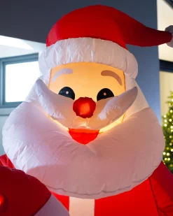 WeRChristmas Pre-Lit Inflatable Flashing Santa With Candy Cane, 6 Ft^ Christmas Characters|Inflatables