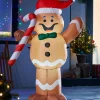 WeRChristmas Pre-Lit Inflatable Gingerbread Man With Candy Cane, 5 Ft^ Inflatables