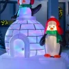 WeRChristmas Pre-Lit Inflatable Penguin Family And Igloo, 5 Ft^ Inflatables
