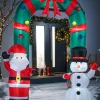 WeRChristmas Pre-Lit Inflatable Santa & Snowman Candy Cane Arch, 8 Ft^ Christmas Characters|Inflatables
