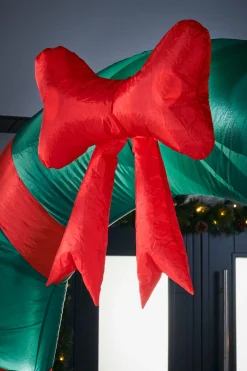 WeRChristmas Pre-Lit Inflatable Santa & Snowman Candy Cane Arch, 8 Ft^ Christmas Characters|Inflatables