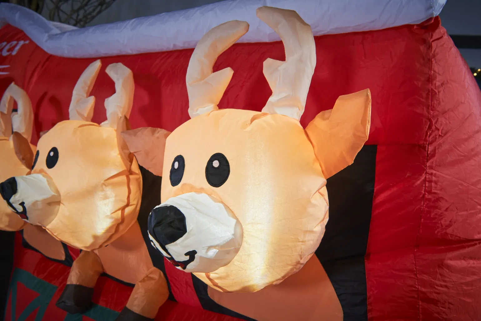 WeRChristmas Pre-Lit Inflatable Santa & Reindeer Stables, 8.5 Ft^ Inflatables