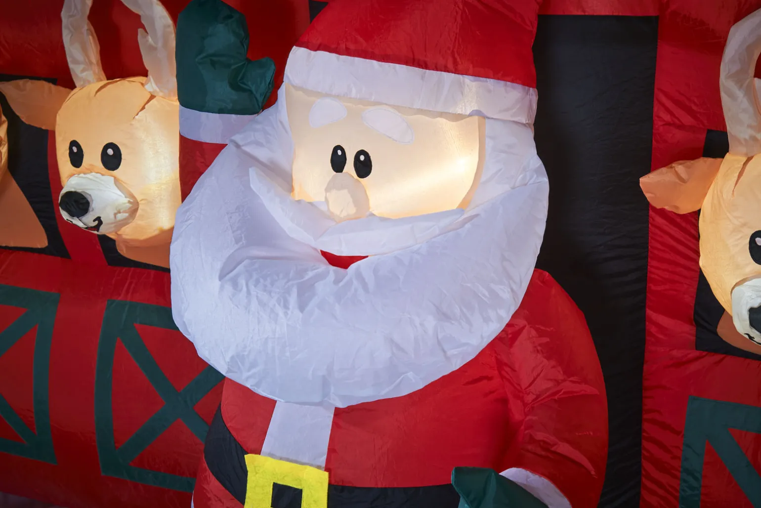 WeRChristmas Pre-Lit Inflatable Santa & Reindeer Stables, 8.5 Ft^ Inflatables