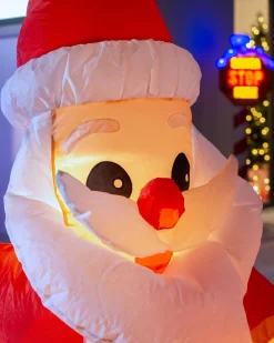 WeRChristmas Pre-Lit Inflatable Santa With Dog, 4 Ft^ Inflatables