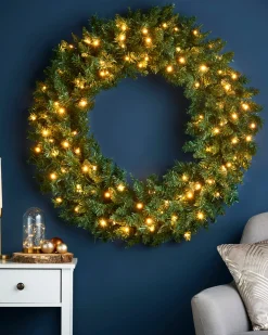 WeRChristmas Pre-Lit Majestic Wreath, 1 M^ Extra Large Wreaths|Plain Wreaths