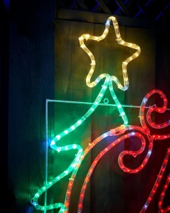 WeRChristmas Pre-Lit Merry Christmas Rope Light Silhouette, 2 M^ Festive Star, Snowflake & Sign Lights