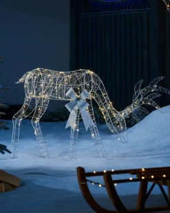 WeRChristmas Pre-Lit Micro LED Reindeer Family Silhouette, 135 Cm^ Outdoor Lighted Reindeer